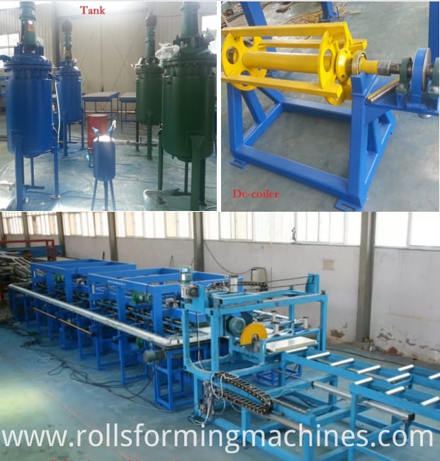 detail of sandwich panel roll forming machine